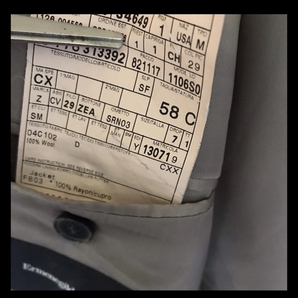 Ermenegildo Zegna Su Misura Wool Jacket Size 58C Black Pinstripe Switzerland - Picture 3 of 16